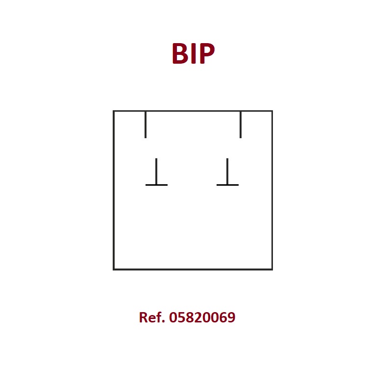 Caja BIP pendientes + cadena 73x70x40 mm.
